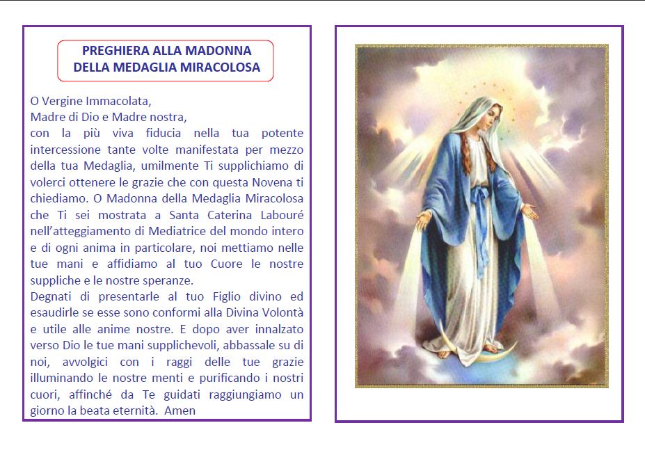Preghiera Alla Madonna Della Medaglia Miracolosa Madonna Addolorata Del Perdono